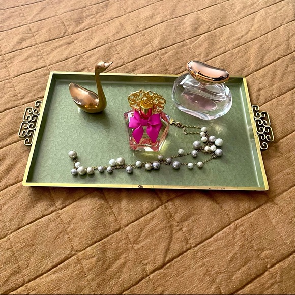 KYES Accents Vintage Mcm Midcentury Modern Moire Glaze Kyes Olive Green Serving Tray Poshmark